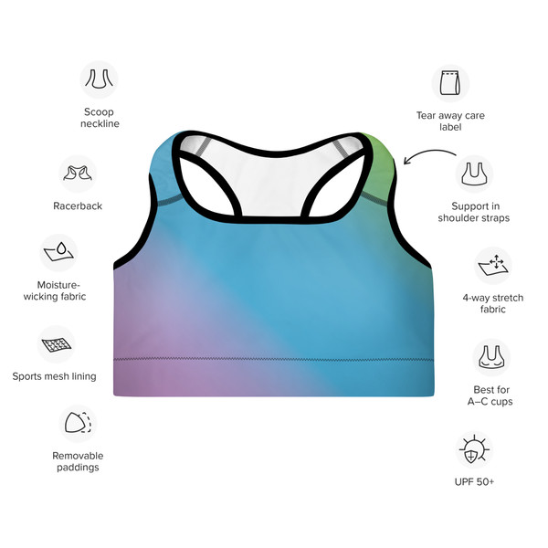 Ocean Blue Padded Sports Bra