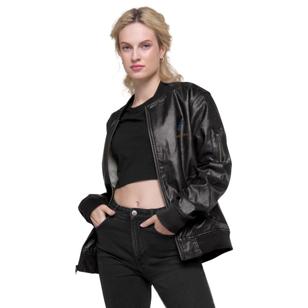 Women's Wenfeal Leather Bomber Jacket