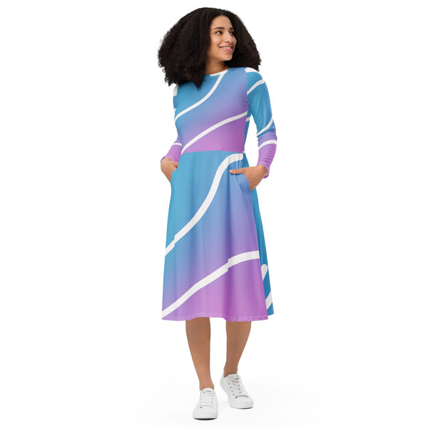 Everlove design long sleeve midi dress