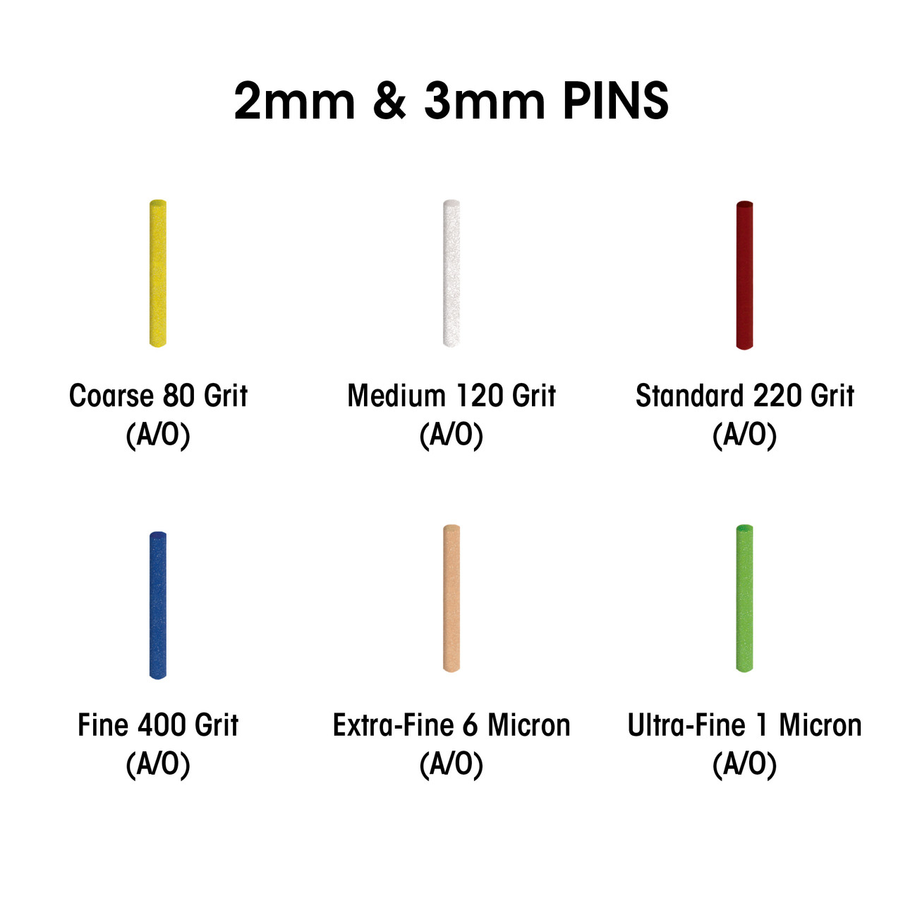 SUNBURST 3mm Pin Assortment (Aluminum Oxide) 49/Kit - Dedeco