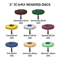 SUNBURST 2" TC 6-Ply Discs Red (Standard) 220 Grit (Aluminum Oxide) 6mm Shank 1/Unit SUNBURST 2" TC 6-Ply Discs Red (Standard) 220 Grit (Aluminum Oxide) 6mm Shank 1/Unit