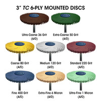 SUNBURST 3" TC 6-Ply Discs - Red (Standard) 220 Grit (Aluminum Oxide) 6mm Shank 1/Unit