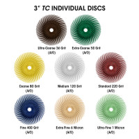 SUNBURST 3" TC Discs - Blue (Fine) 400 Grit (Aluminum Oxide)