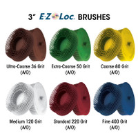 Sunburst 3" E-Z Loc Brushes Red 220 Grit Size (A/O) 10/Bx