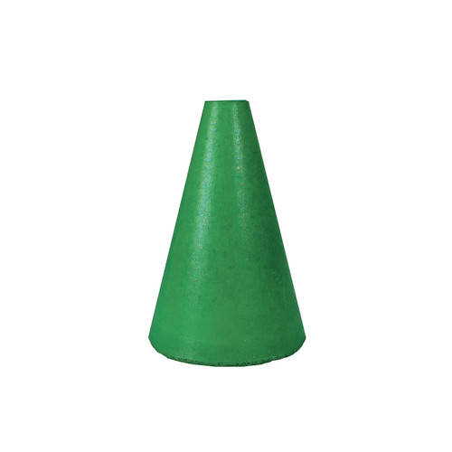 Rubber Abrasive Cone - Tapered 1-1/2 X 1 - 1/4 Green Medium S/C 1/Unit