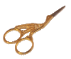 Silk Fiberglass Linen Stork Gold Scissor