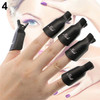 Professional Reusable Plastic Gel Polish Soak Off Remover Wrap Clip Cap - Black 10pc