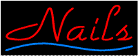 Neon Sign - Nails Italic