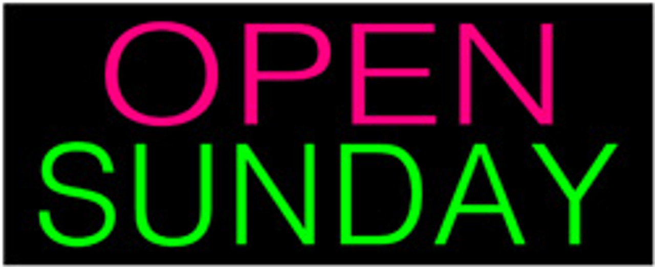 Neon Sign - Open Sunday