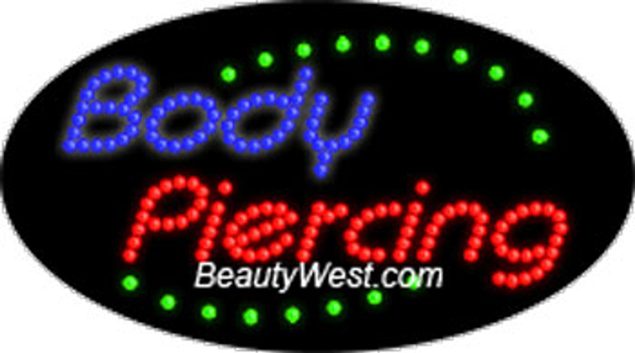 Electric Flashing & Chasing LED Sign: Body Piercing