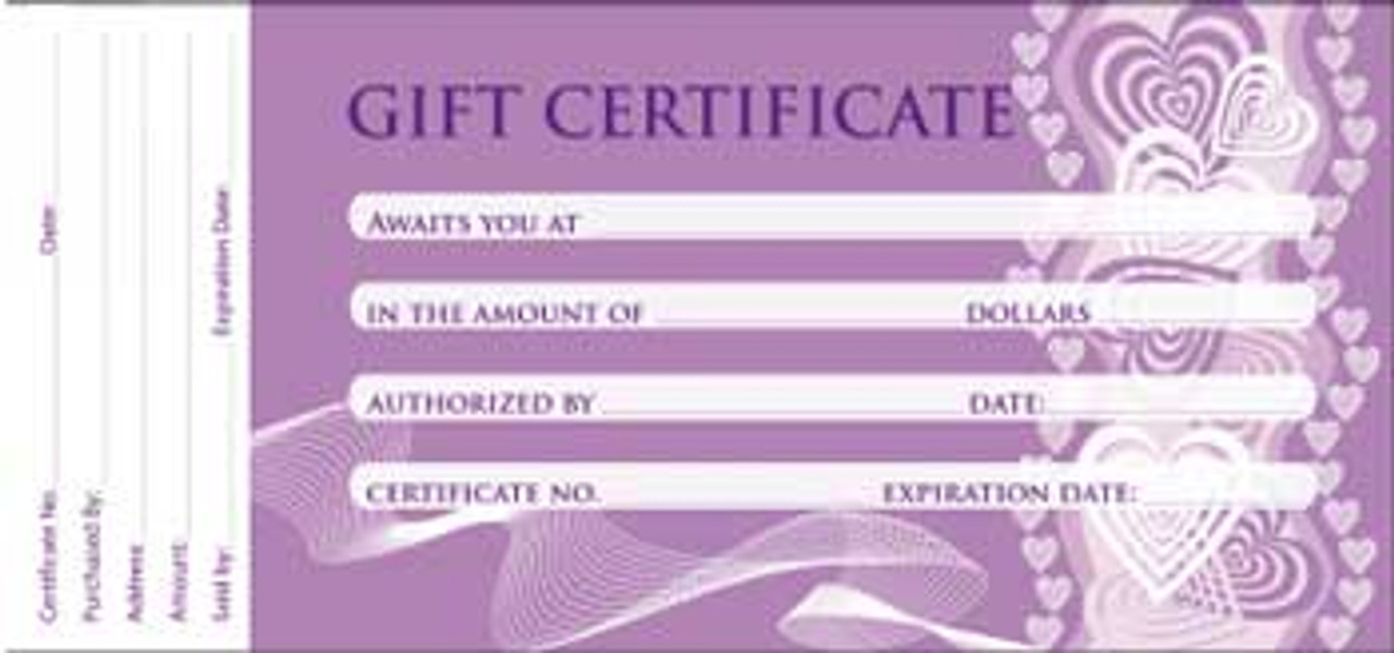 Gift Certificate - 50ct / Design PURPLE HEAT (GC107)
