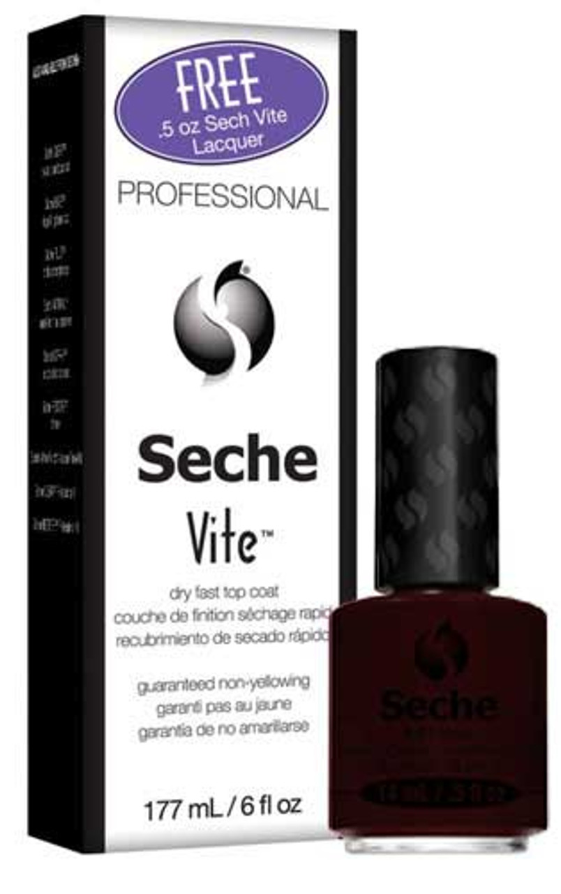 Seche Vite Dry fast Top Coat 6oz / FREE Nail Lacquer in Mischievous