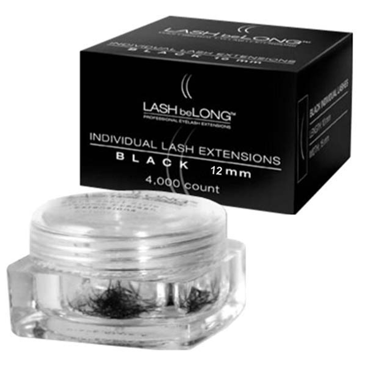 LASH beLONG Black 12mm Individual Lash Extensions  4,000 count