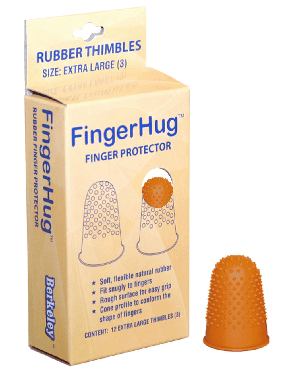 FingerHug Finger Protector Rubber Thimbles - Size 3 / Extra Large