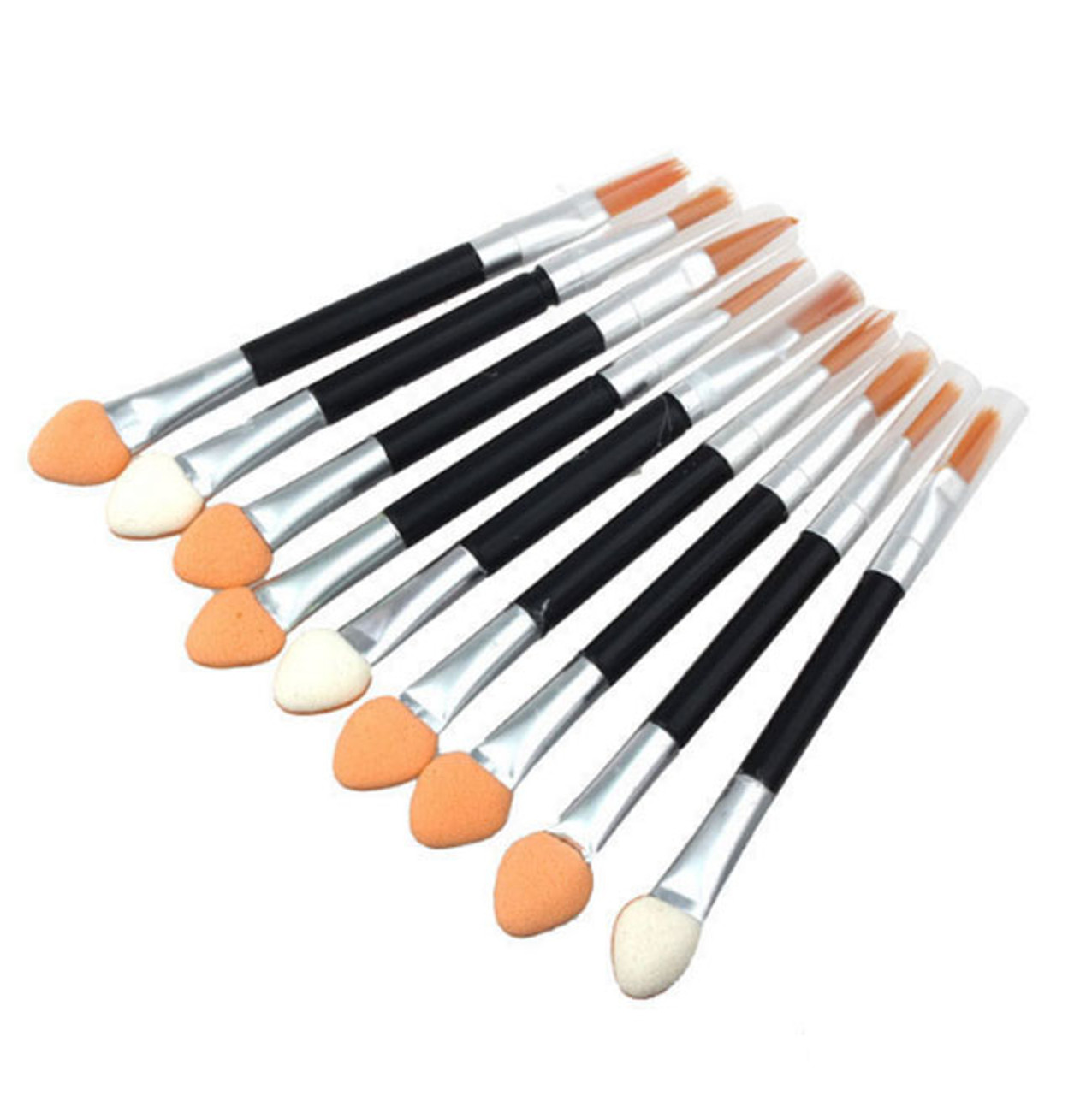 Double-end Eye Shadow Eyeliner Brush Sponge Applicator - 10pc