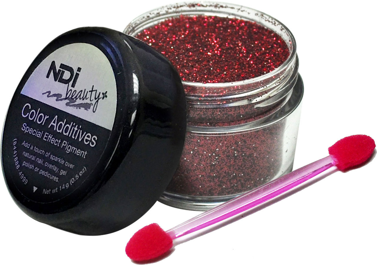 NDI beauty Holographic Glitter Rebellious Red - .5oz