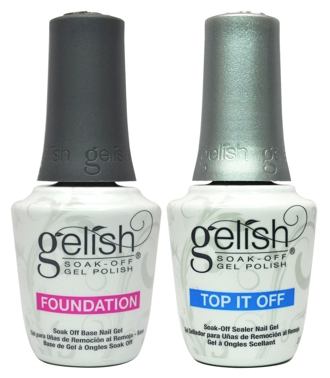 Gelish Soak OFF - FOUNDATION & TOP IT OFF - 15 ml. 0.5 oz.