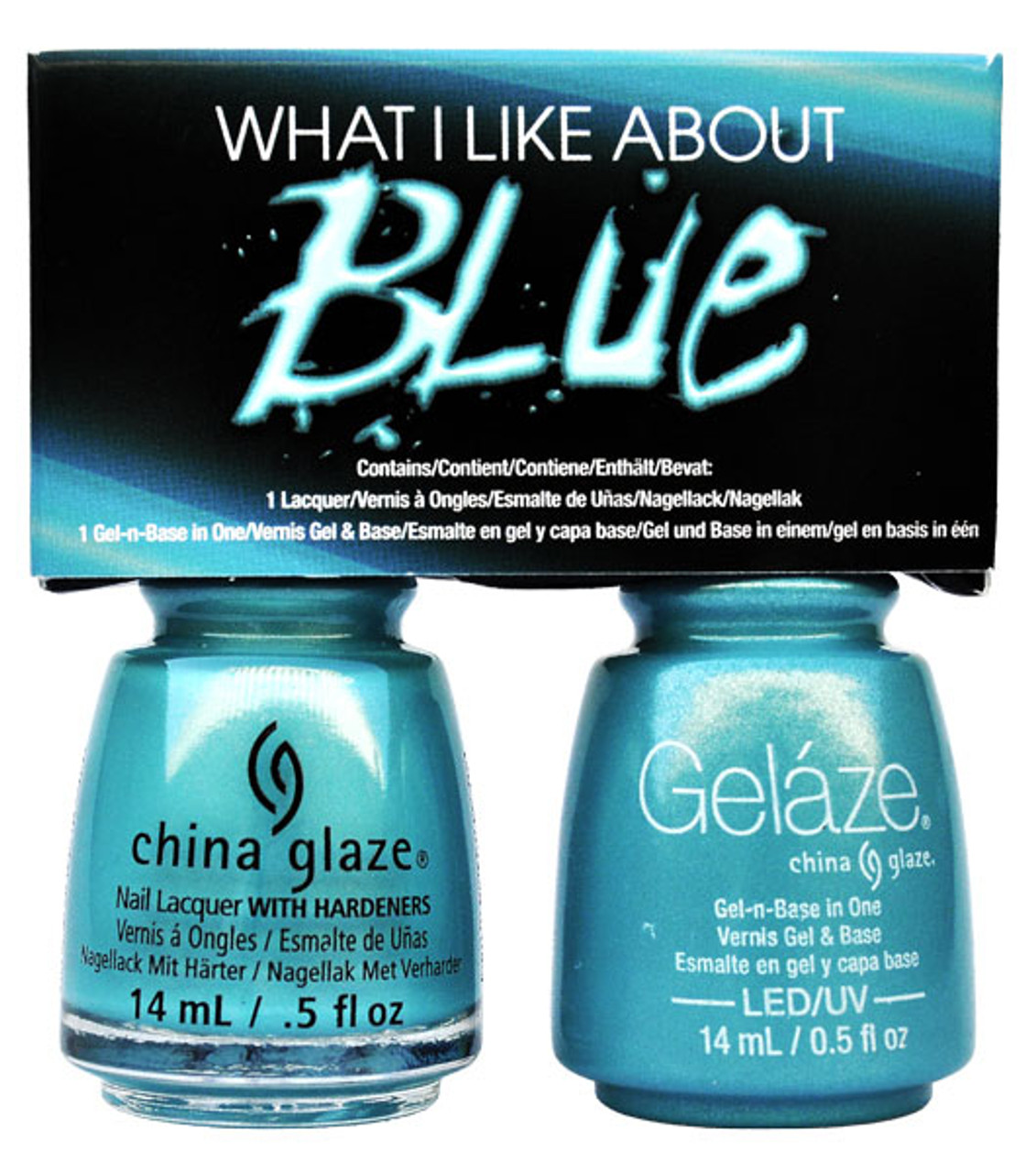 Gelaze Gel Polish & Nail Lacquer DUO What I Like About Blue - .5 fl .Oz.