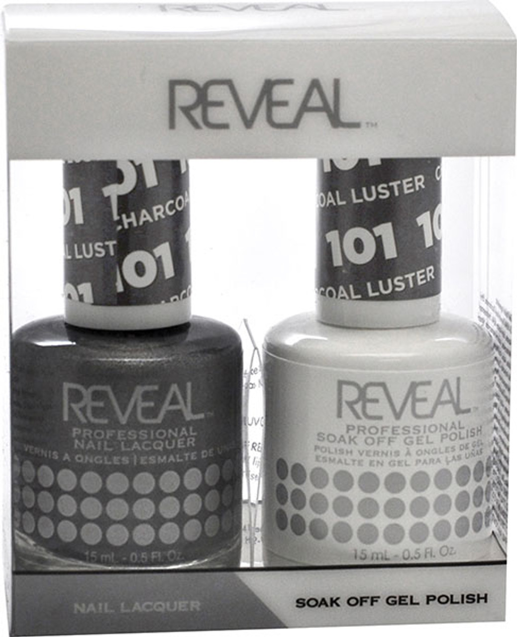 Reveal Gel Polish & Nail Lacquer Matching Duo - CHARCOAL LUSTER - .5 oz
