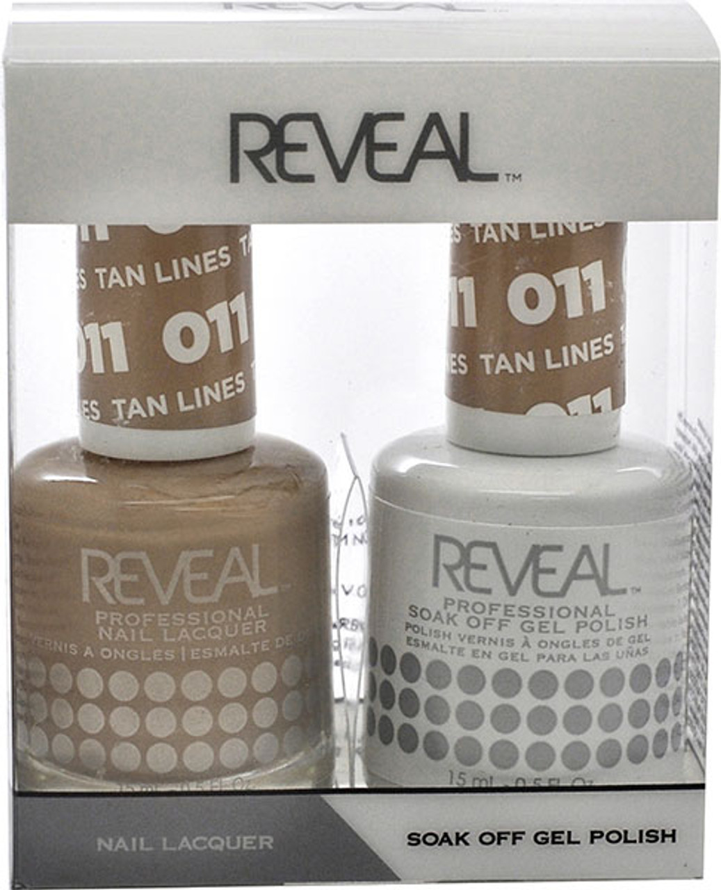 Reveal Gel Polish & Nail Lacquer Matching Duo - TAN LINES - .5 oz