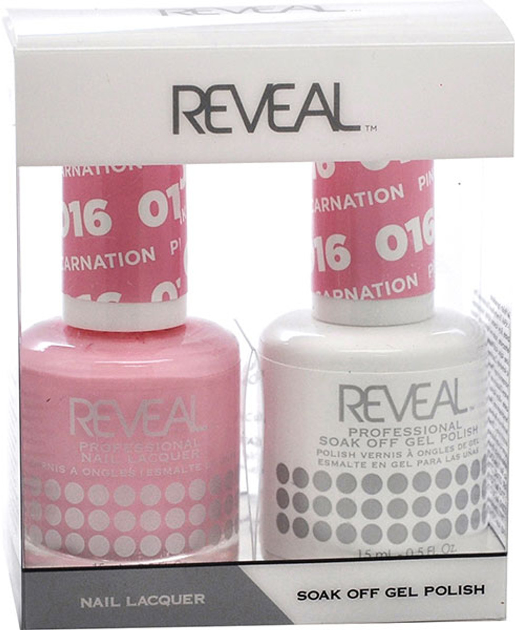 Reveal Gel Polish & Nail Lacquer Matching Duo - PINK CARNATION - .5 oz