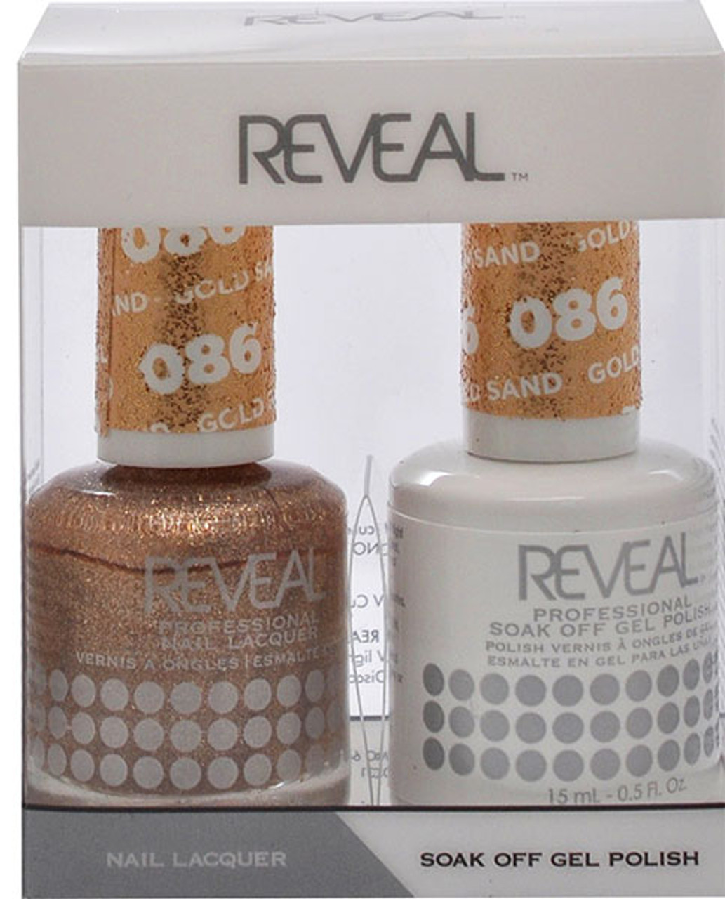 Reveal Gel Polish & Nail Lacquer Matching Duo - GOLD SAND - .5 oz