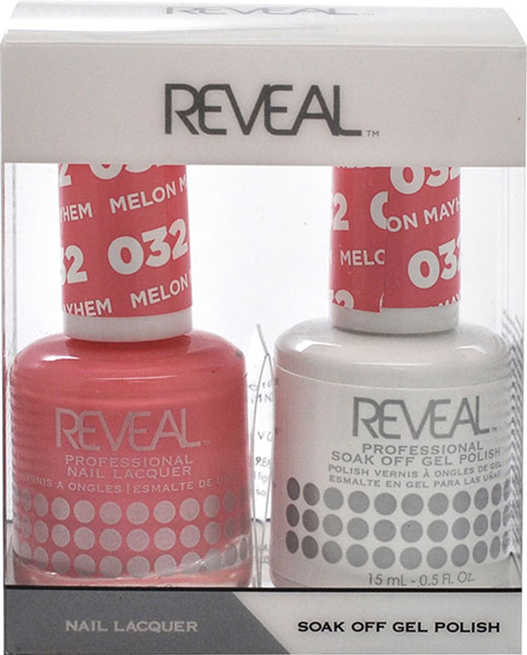 Reveal Gel Polish & Nail Lacquer Matching Duo - MELON MAYHEM - .5 oz