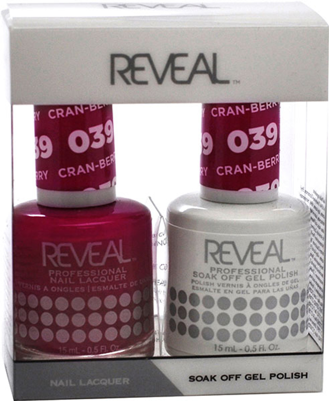 Reveal Gel Polish & Nail Lacquer Matching Duo - CRAN-BERRY - .5 oz