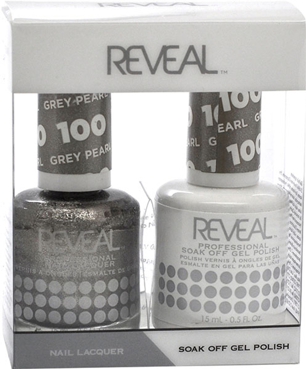 Reveal Gel Polish & Nail Lacquer Matching Duo - GREY PEARL - .5 oz