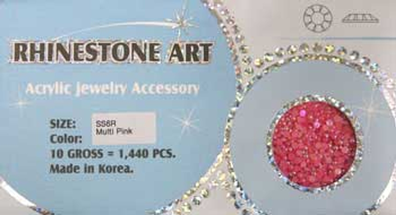 Rhinestone Art Pearl Color - Multi Pink - 1440ct