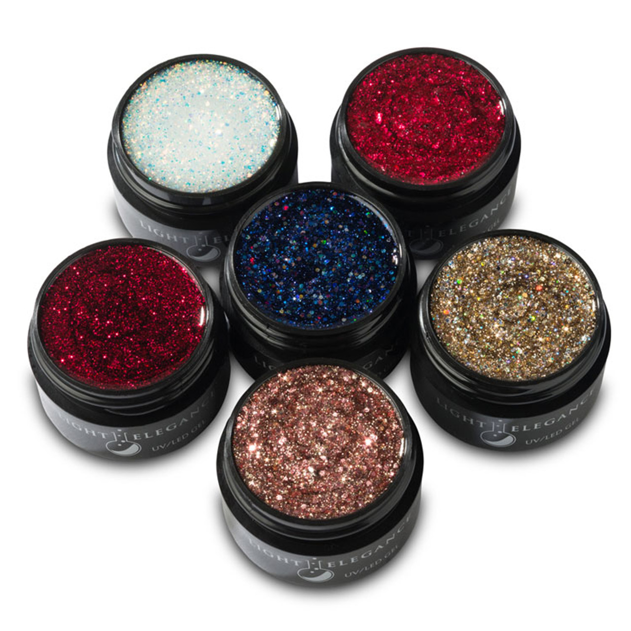 Light Elegance UV/LED Glitter Gel Winter 2019 Around the World with LE Collection - 6pc