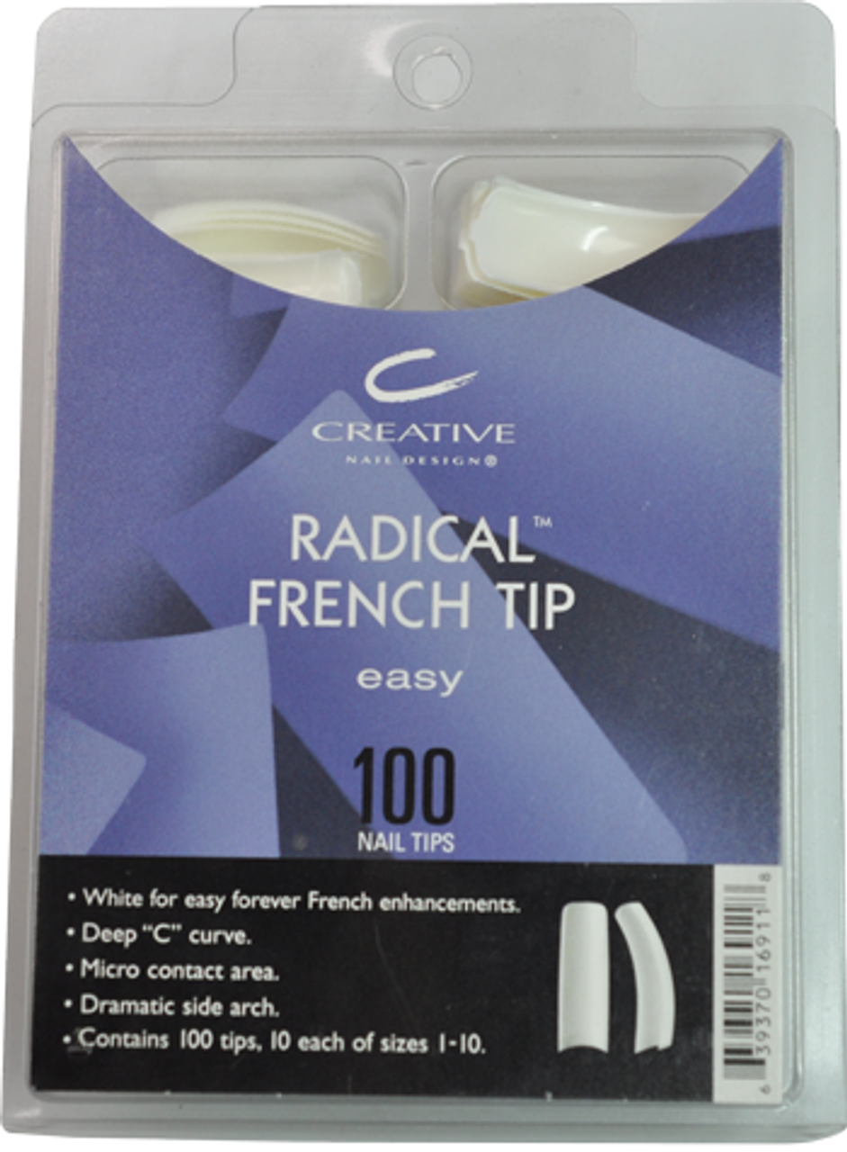 CND Radical French Tip White 100 Count Size 1-10