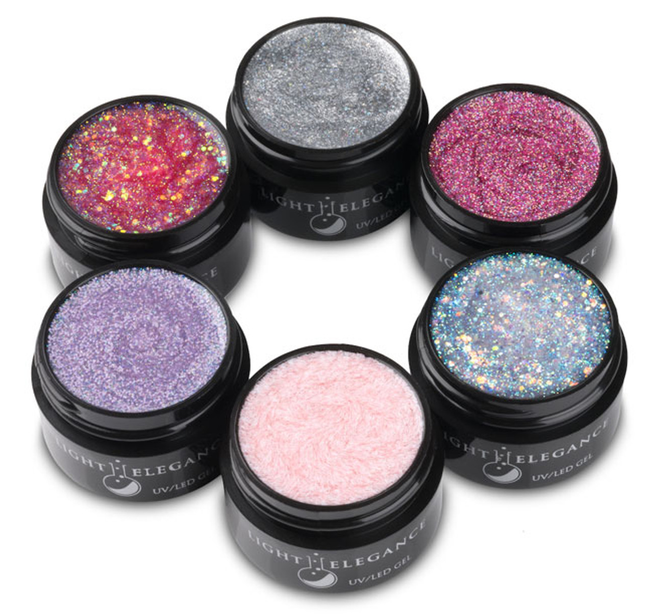Light Elegance UV/LED Glitter Gel Spring 2019 One Scoop or Two? Collection - 6pc