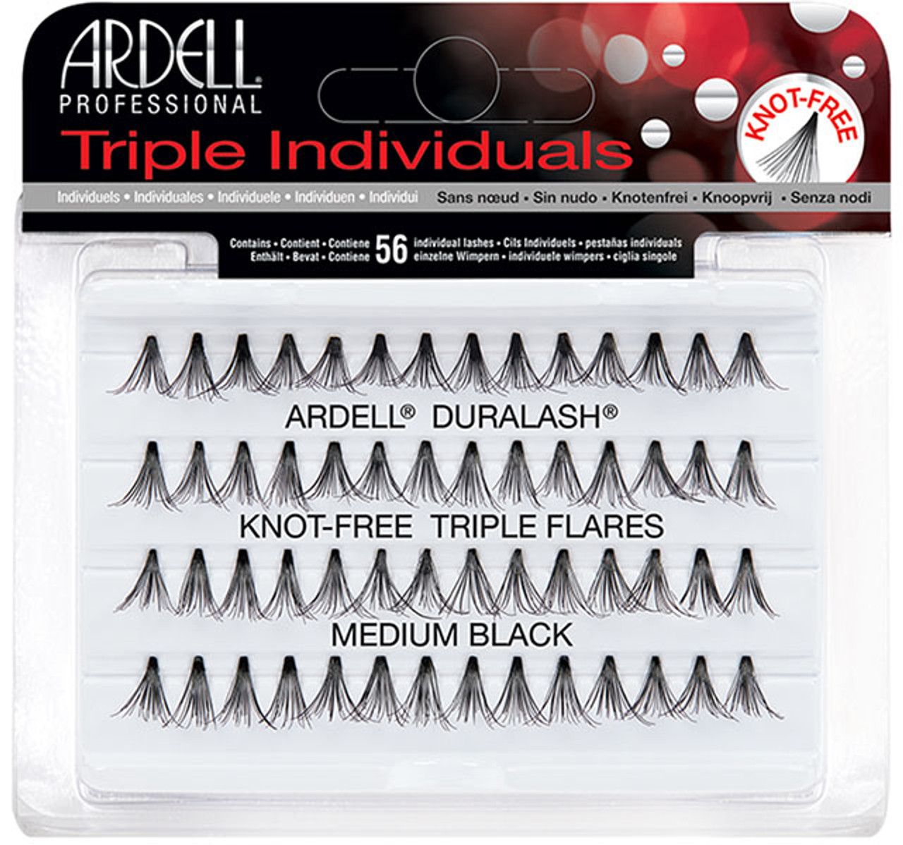 Ardell Duralash Triple Individuals - Knot-Free Triple Flares Medium Black