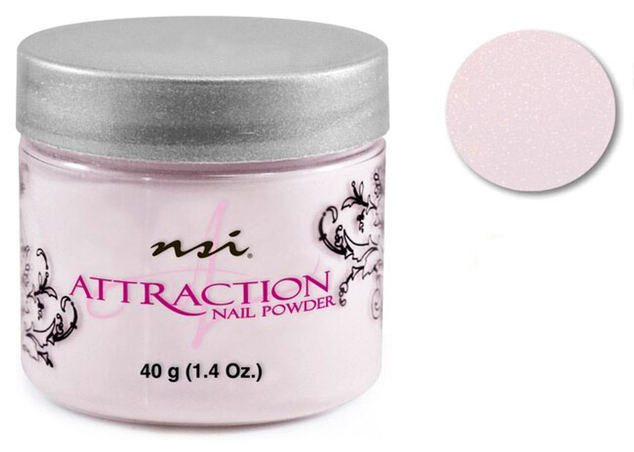 NSI Attraction Nail Powder Glistening Masquerade Soft Pink - 40 g (1.42 Oz.)
