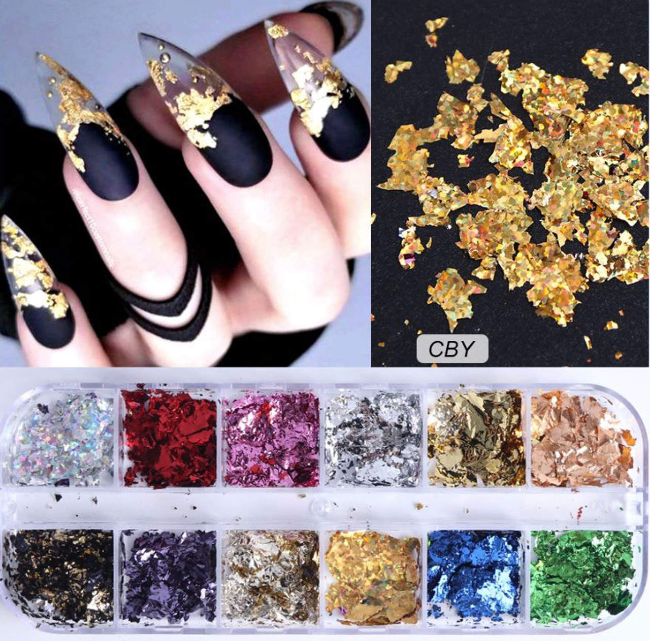 NDi beauty Nail Art Foil Paper Irregular Aluminum Original Color CBY Pack