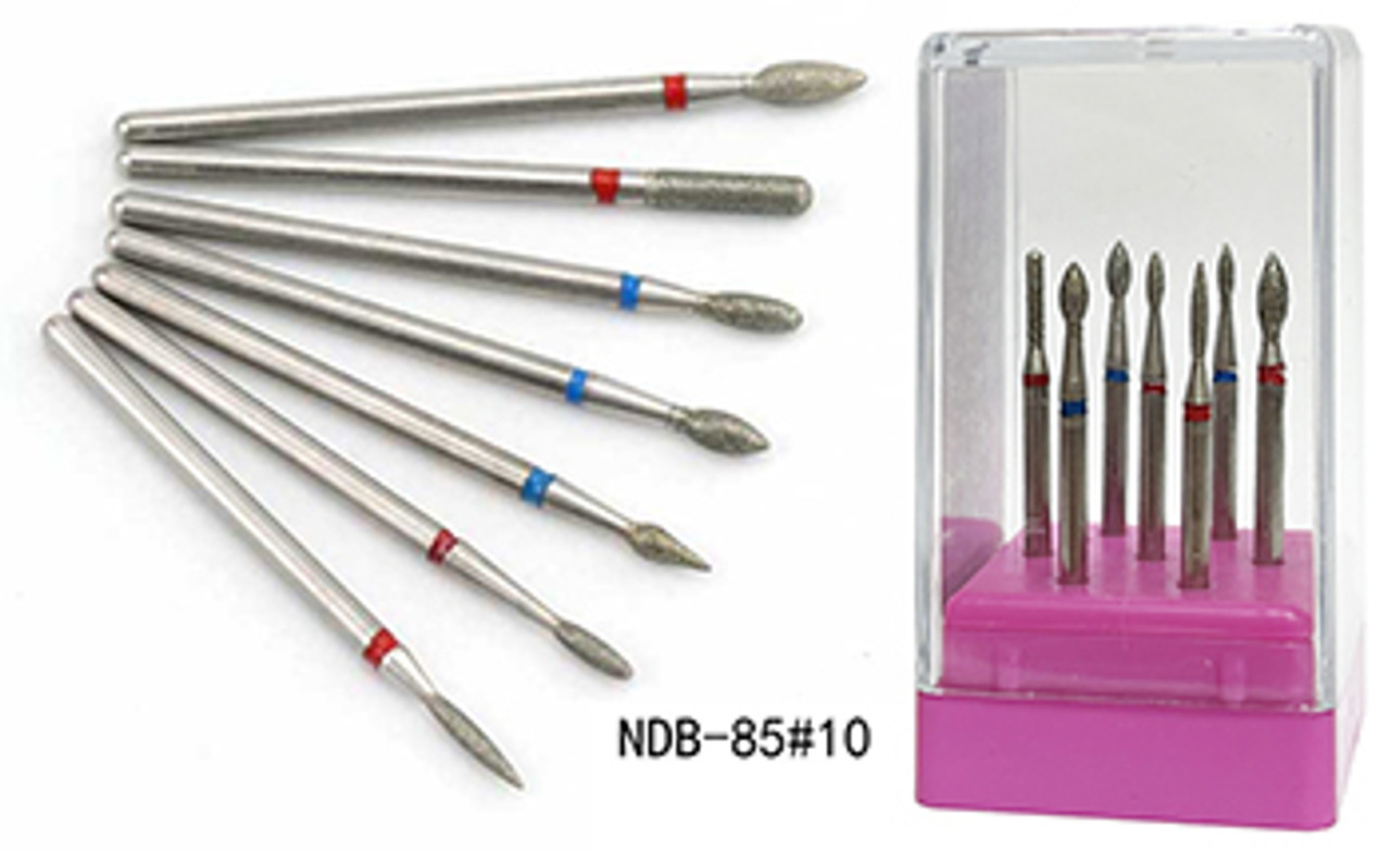 NDi beauty Diamond Carbide Bit Set 7 PCS - 3/32 Shank - NDB85-10