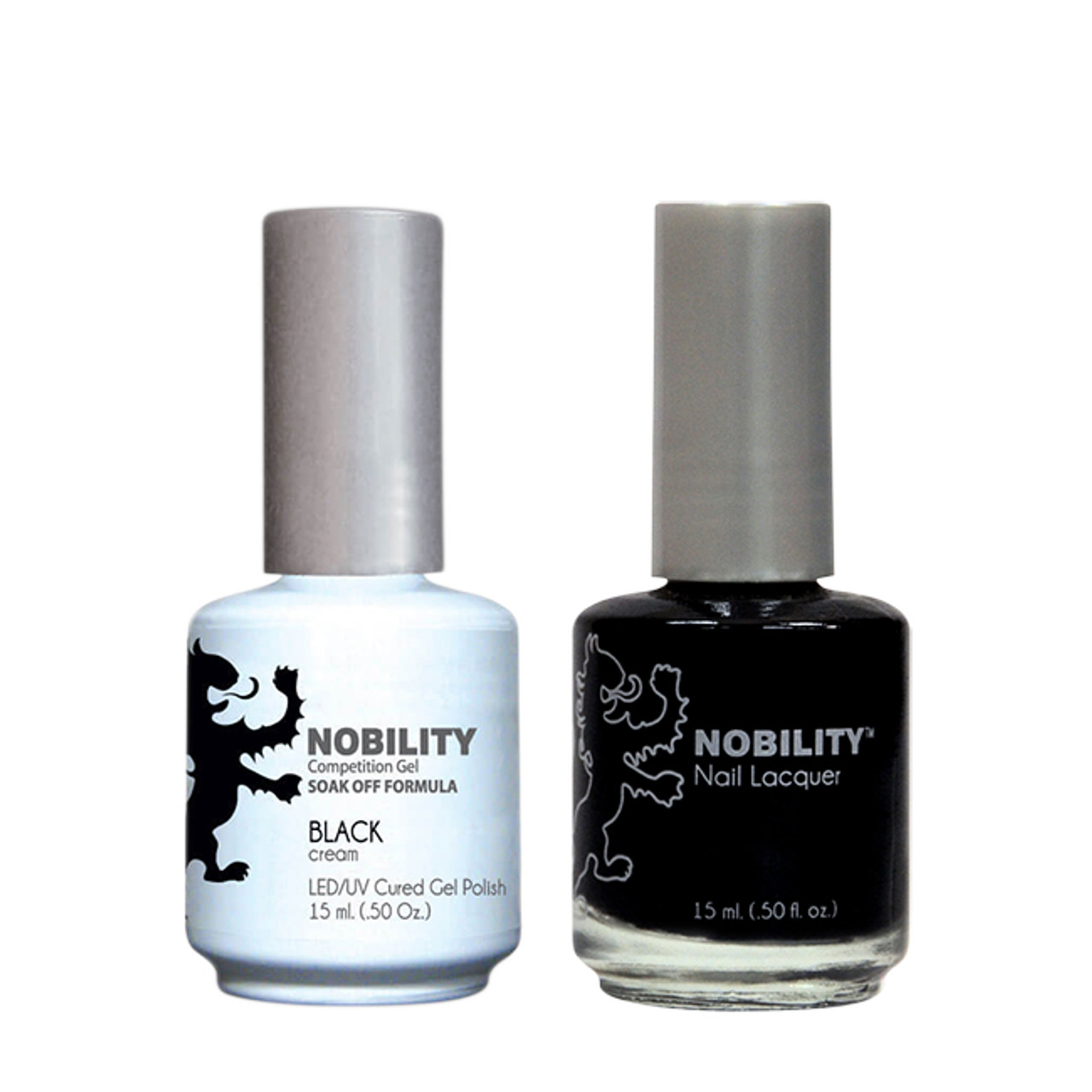 LeChat Nobility Gel Polish & Nail Lacquer Duo Set Black - .5 oz / 15 ml