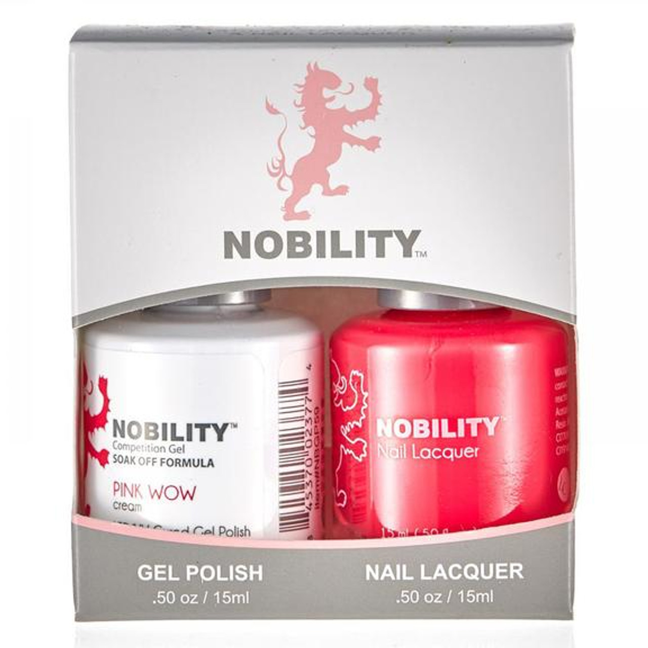 LeChat Nobility Gel Polish & Nail Lacquer Duo Set Pink Wow - .5 oz / 15 ml