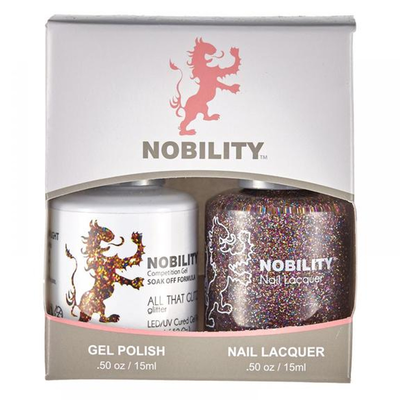 LeChat Nobility Gel Polish & Nail Lacquer Duo Set All That Glitz - .5 oz / 15 ml