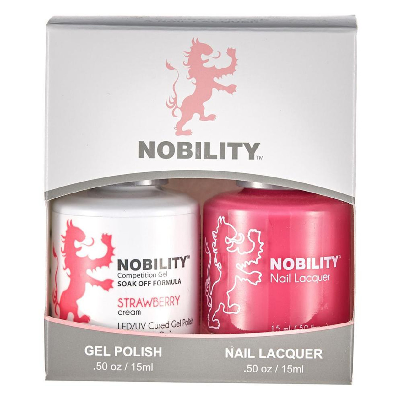 LeChat Nobility Gel Polish & Nail Lacquer Duo Set Strawberry - .5 oz / 15 ml