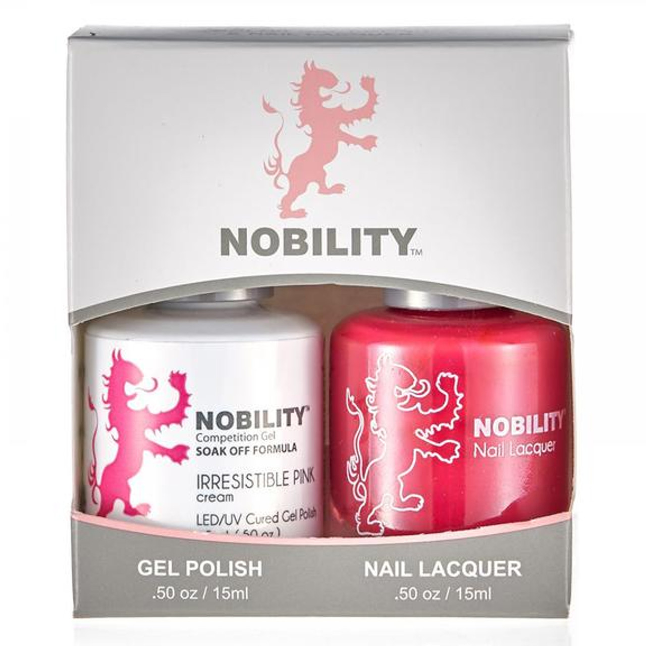 LeChat Nobility Gel Polish & Nail Lacquer Duo Set Irresistible Pink - .5 oz / 15 ml