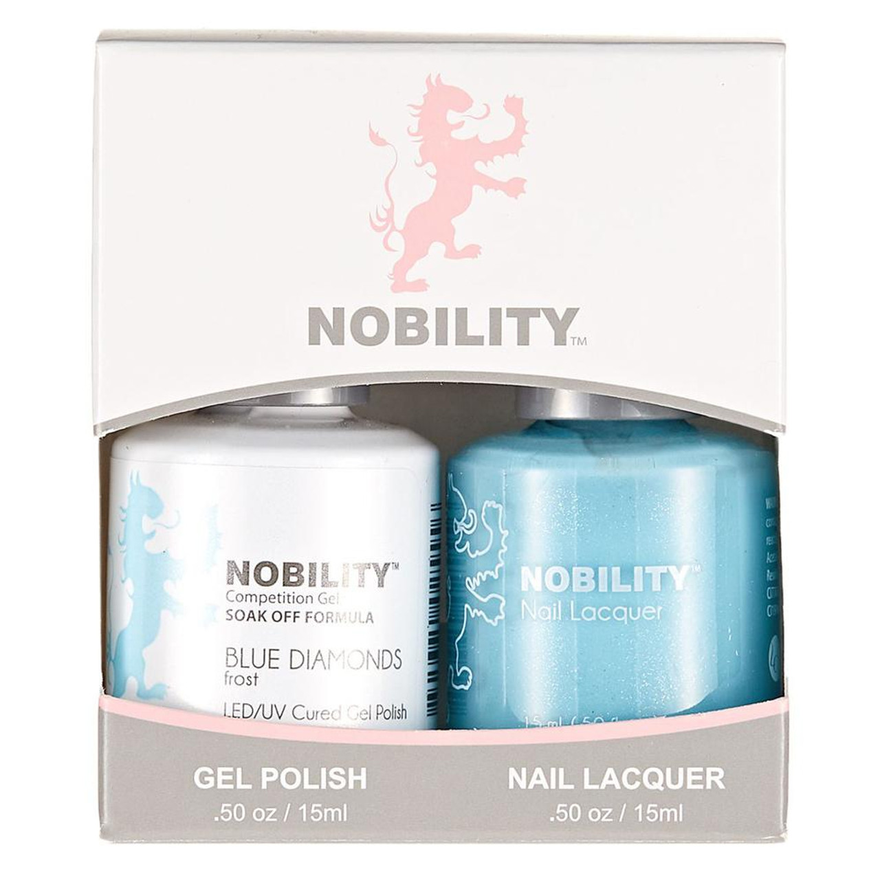 LeChat Nobility Gel Polish & Nail Lacquer Duo Set Blue Diamond - .5 oz / 15 ml