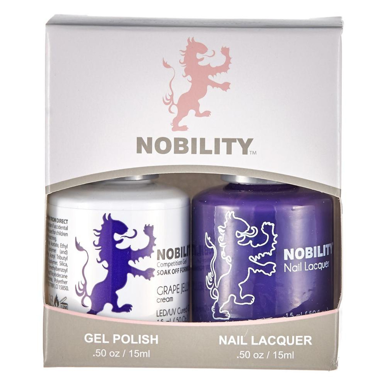 LeChat Nobility Gel Polish & Nail Lacquer Duo Set Grape Jelly - .5 oz / 15 ml