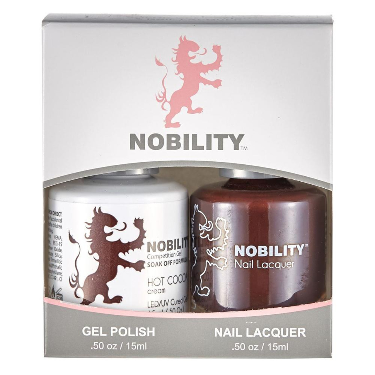 LeChat Nobility Gel Polish & Nail Lacquer Duo Set Hot Cocoa - .5 oz / 15 ml
