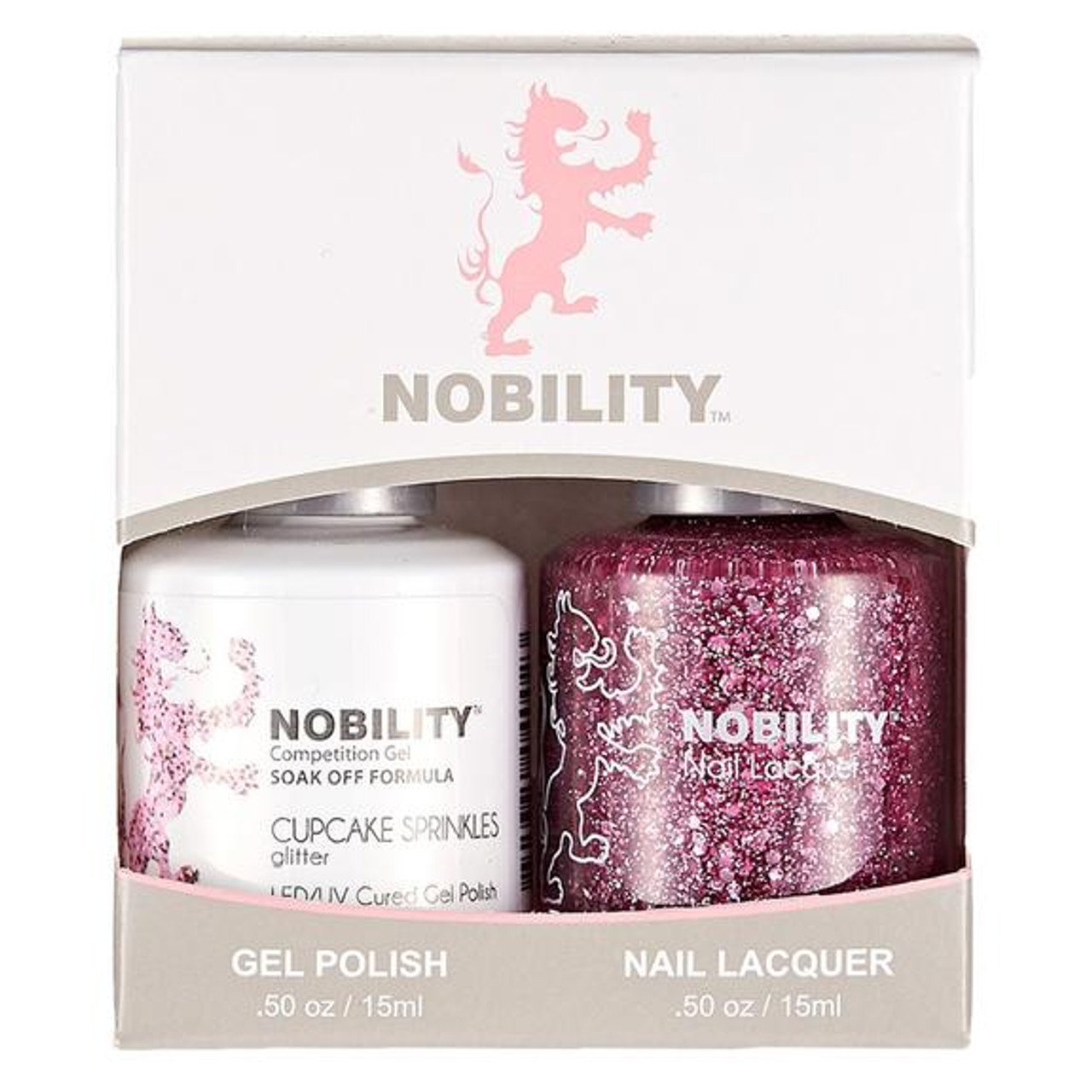 LeChat Nobility Gel Polish & Nail Lacquer Duo Set Cupcake Sprinkles - .5 oz / 15 ml