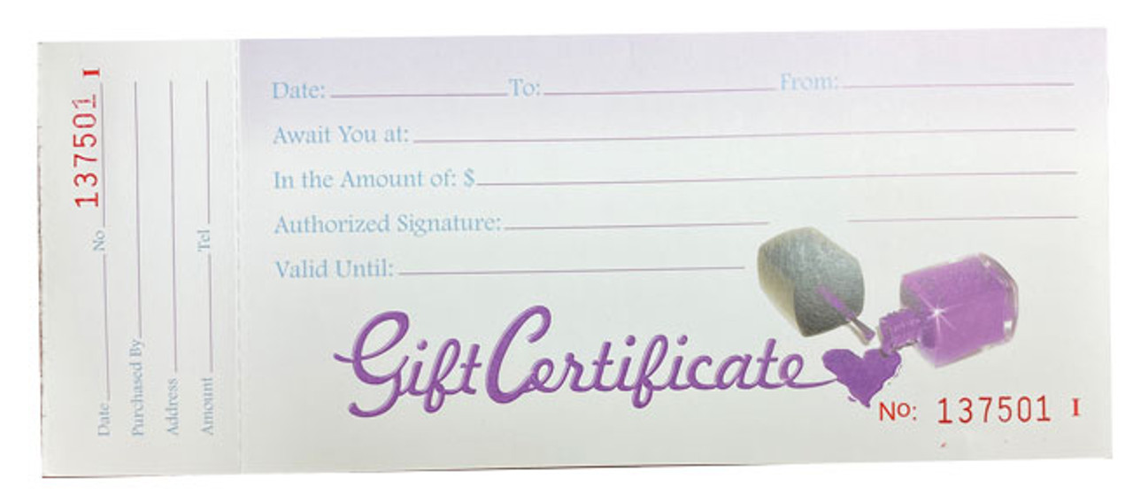 Gift Certificates / Nail Polish Bottle - 50ct