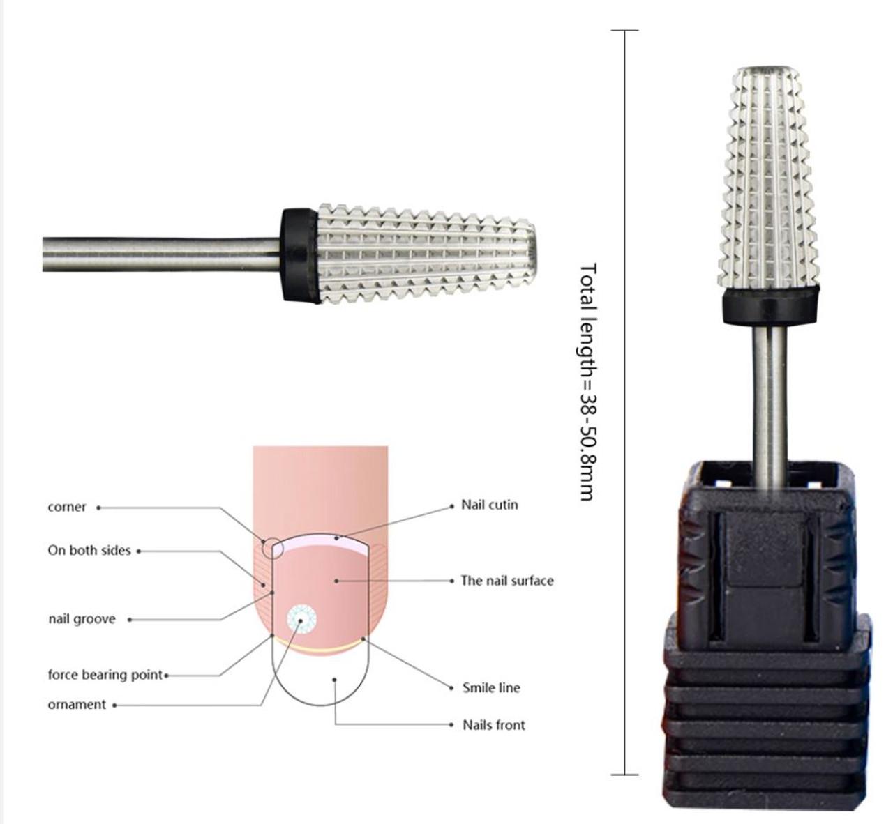 Titanium Volcano Tapered Carbide Bit - (X COARSE / SILVER) 3/32" Shank