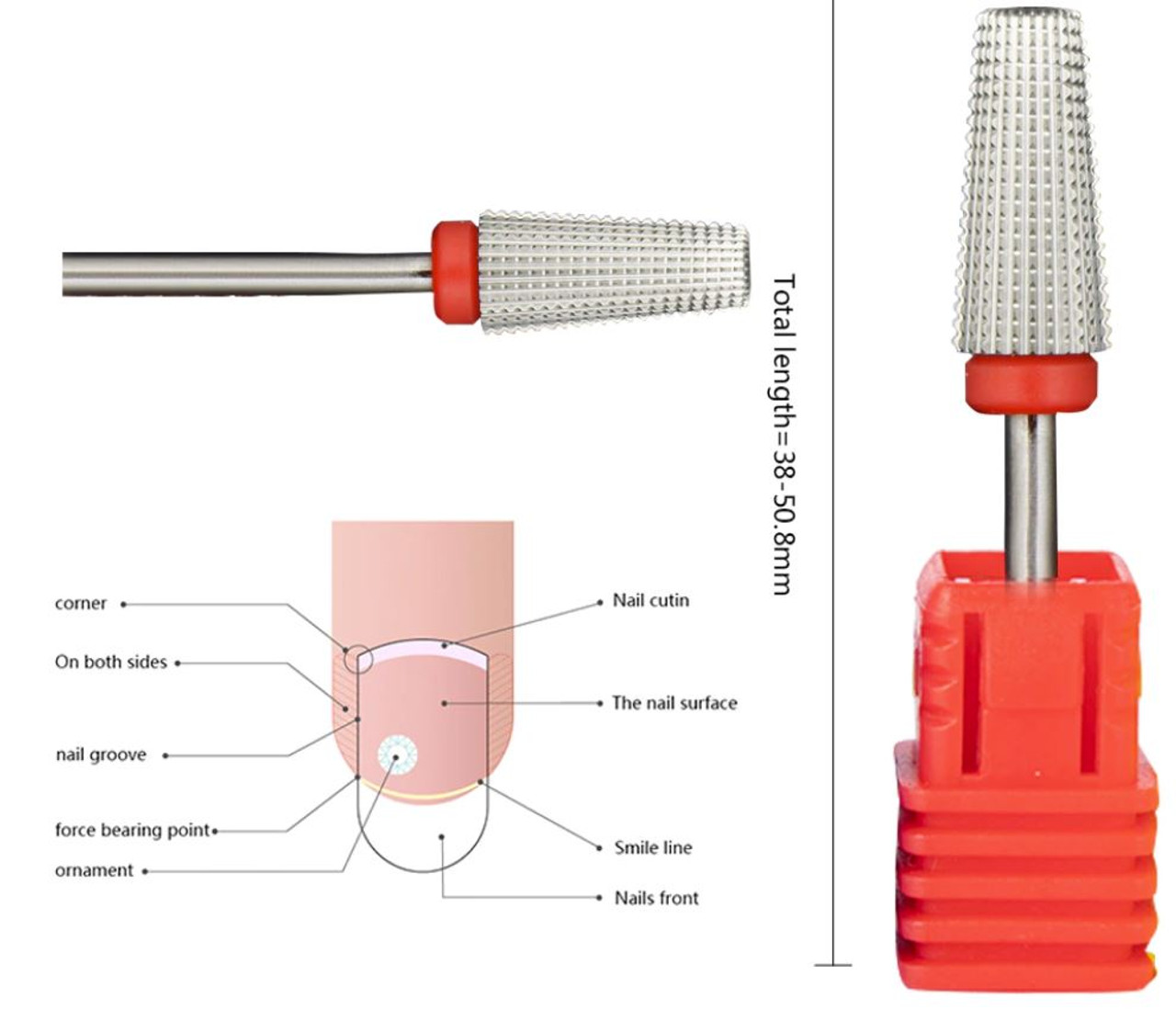 Titanium Volcano Tapered Carbide Bit - (FINE / SILVER) 3/32" Shank