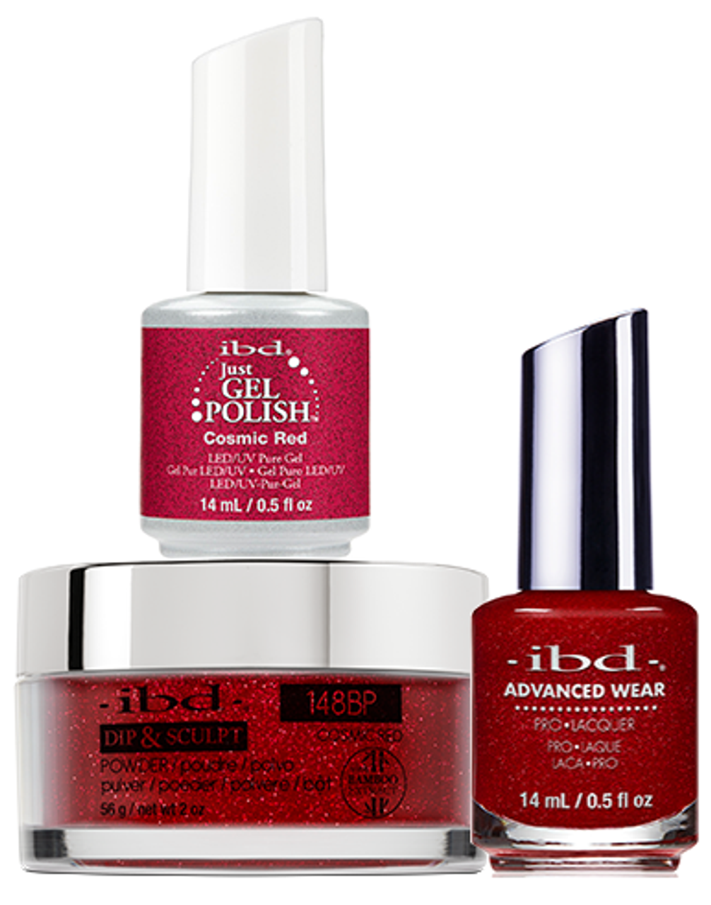 ibd Gel & Dip & Lacquer Trio Set Cosmic Red